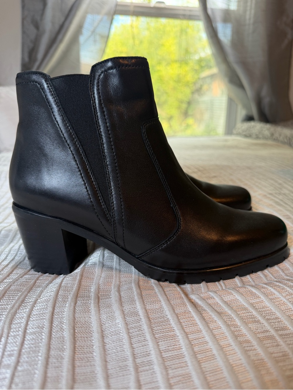David Tate "Energy" Black Lamb Leather Ankle Boots - Women's Size 8M NWB